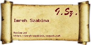 Imreh Szabina névjegykártya